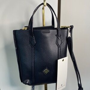Allancia. Black Mini Tote Satchel Crossbody.